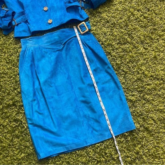 DANIER VINTAGE LEATHER SET BLUE 80S - Picture 11 of 16